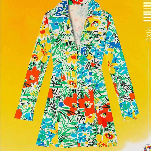 RIXO Jackie Floral Mini Dress - Size XS / Size 4 - Picture 1 of 14